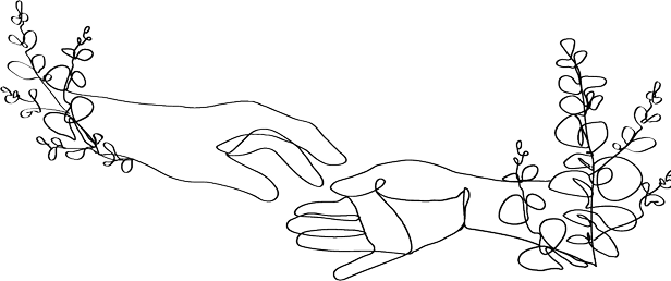 Illustration of two reaching hands showcasing Trust & Transparency