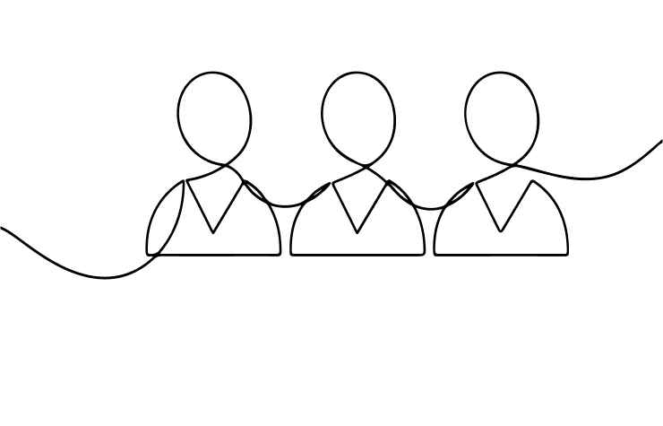 illustration of 3 human figures showcasing membership options