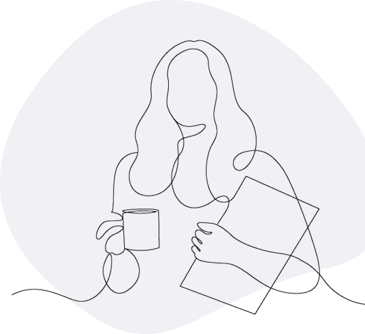 Illustration of woman holding laptop and a coffee - Story about how Family By Choice was created